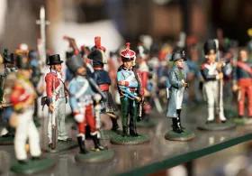 Miniature figures of military personnel