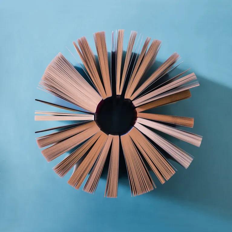 Circular image of books 