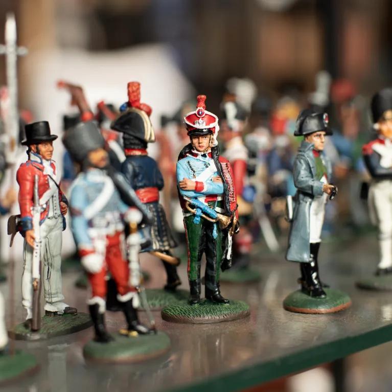 Miniature figures of military personnel